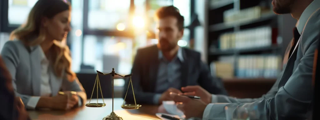 business professionals discussing the impact of securing a bail bond in centennial with an anchor symbol in the background.