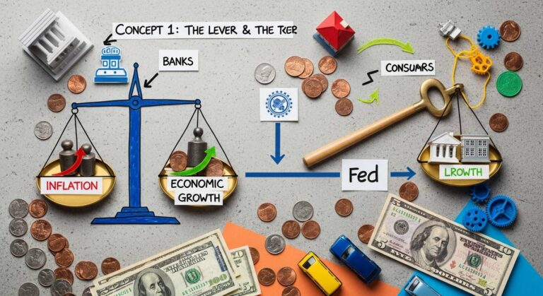 Featured illustration of the Federal Reserve raising interest rates and its impact on personal finance