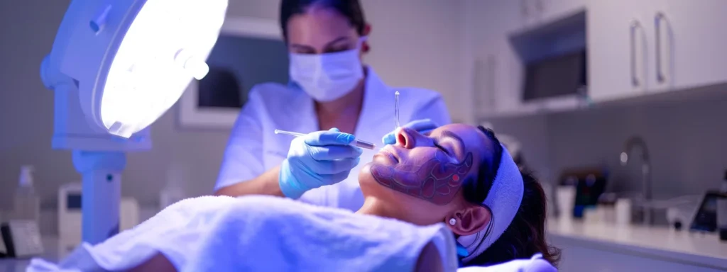 a patient receiving advanced dermatology treatment in lewes, delaware.