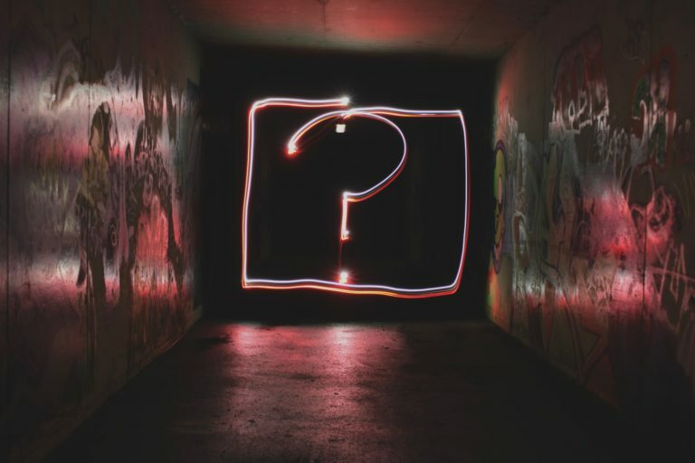 a red light in a dark room
