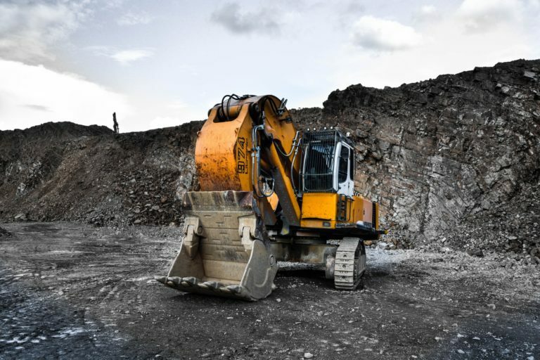 a bulldozer moving dirt