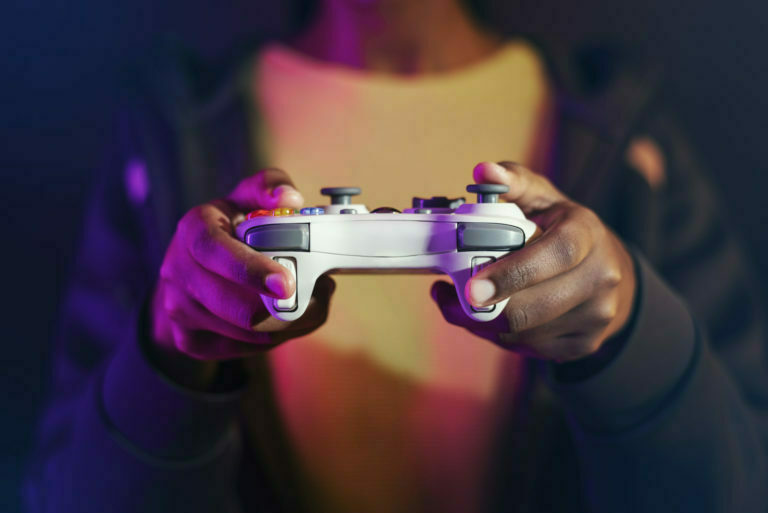 a person holding a gun