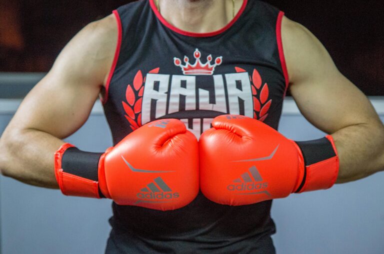 a person wearing boxing gloves