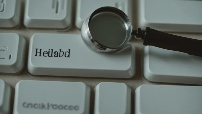 a keyboard with a magnifying glass on top highlighting specific keys.