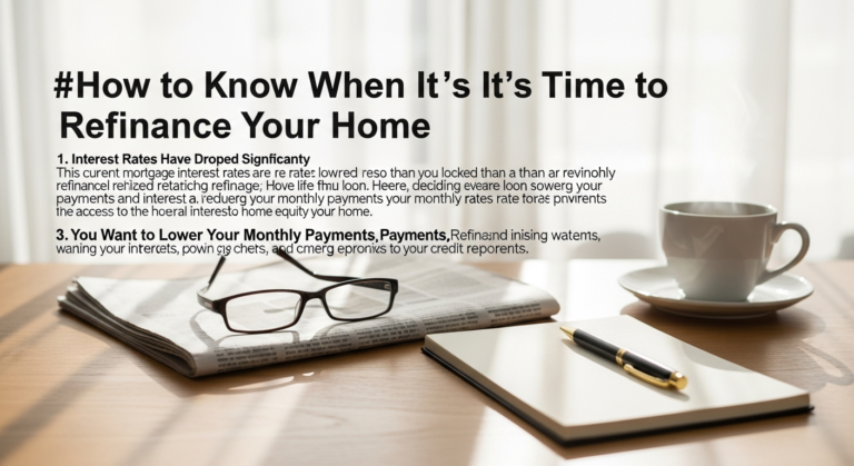How to know when its time to refinance your home loan