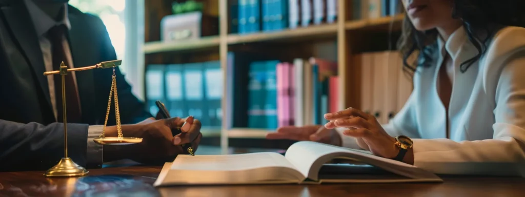 a professional legal advocate guiding a client through a legal procedure.