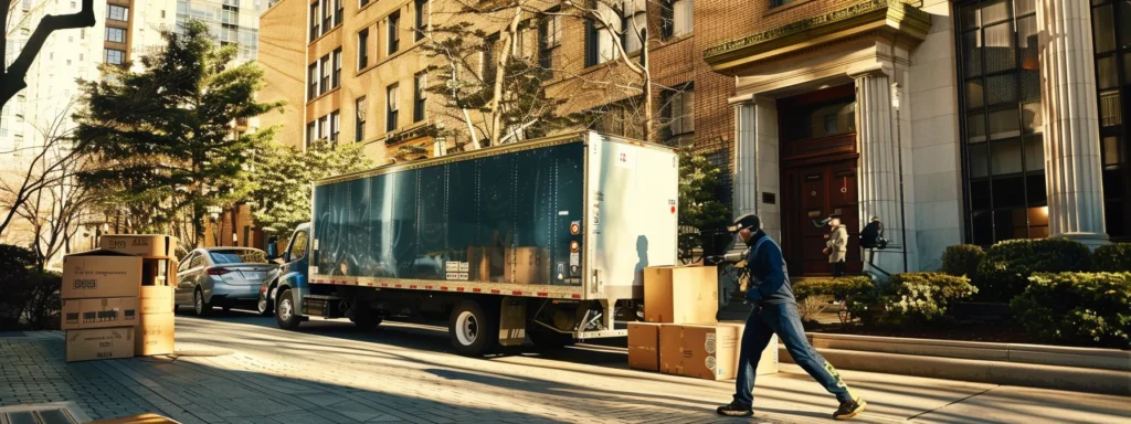 a group of professional movers loading boxes onto a truck with a sign that reads "your hometown mover."