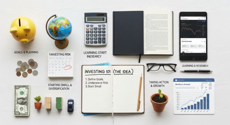 Person budgeting and researching investments, illustrating beginner personal finance and career lifestyle advice